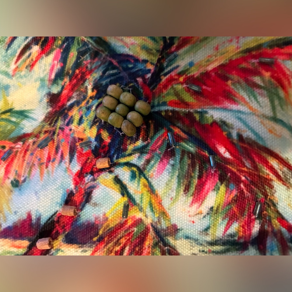 Leoma Lovegrove Beaded Tropical Canvas Crossbody Bag - Picture 5 of 5
